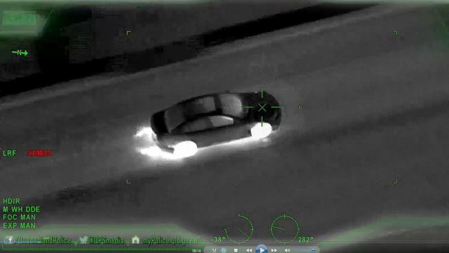 Vision of the pursuit taken from a police helicopter. Picture: QPS