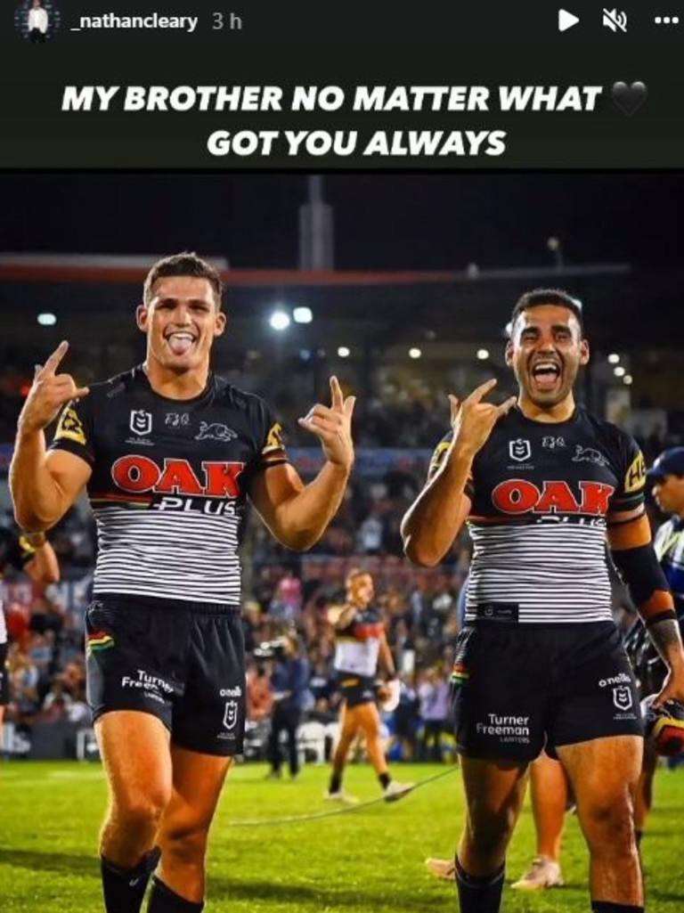 Nathan Cleary's Instagram post in support of Tyrone May.