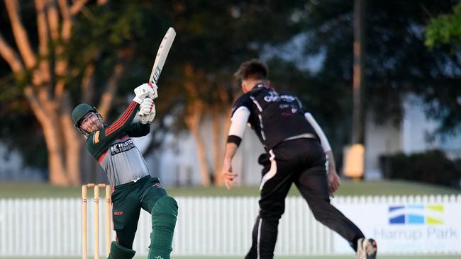 Walkerston batter Sam Vassallo facing a ball from Magpies Conor Bryant. Picture: Tony Martin
