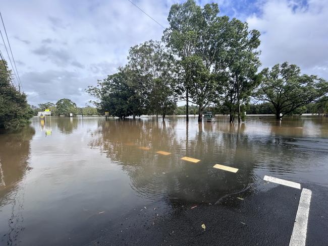 Lismore Rugby Club has flooded and backs onto the Wilsons River. Picture: Remy Varga