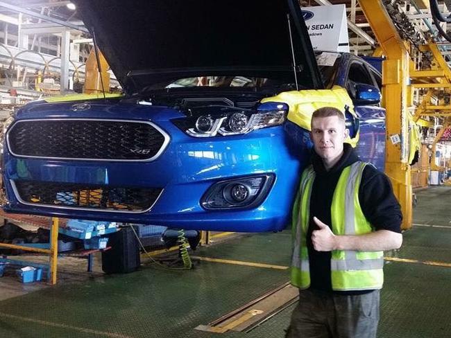 A photo of the last Ford Falcon has been posted on social media this morning as it nears the end of the line. Picture: Supplied.