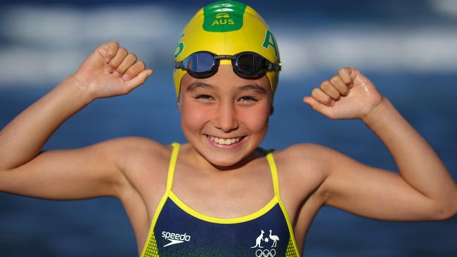 Mia Hoo, 9, whose aim is to go to the Olympics. Picture: Justin Lloyd