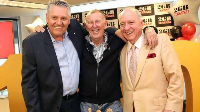 Ray Hadley, left, and Alan Jones, right, enjoyed a healthy ratings period. Picture: James Croucher