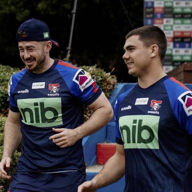 Should Ponga switch to the halves, (L-R) Adam Clune and Jake Clifford would be left battling it out to play alongside him. Picture: Instagram