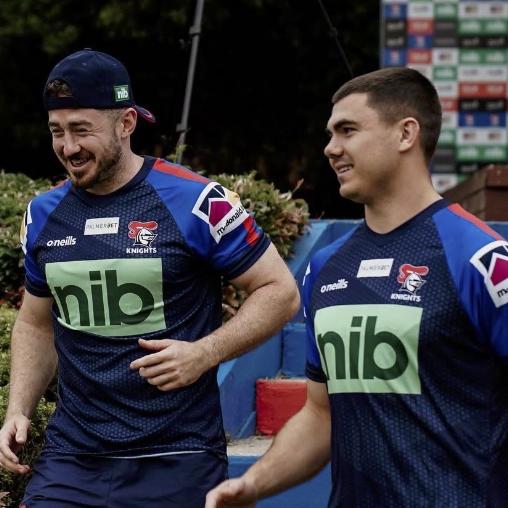 Should Ponga switch to the halves, (L-R) Adam Clune and Jake Clifford would be left battling it out to play alongside him. Picture: Instagram