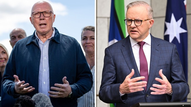 Opposition Leader Peter Dutton, left, and Prime Minister Anthony Albanese. Picture: Linda Higginson / Martin Ollman, NewsWire