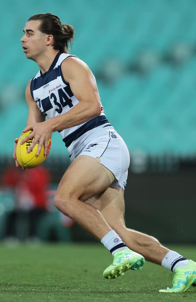 Oisin Mullin gets on the move. Picture: Mark Metcalfe/AFL Photos