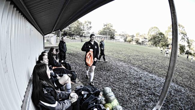 Players at Gladesville’s Peel Park. Photo: Football Federation NSW