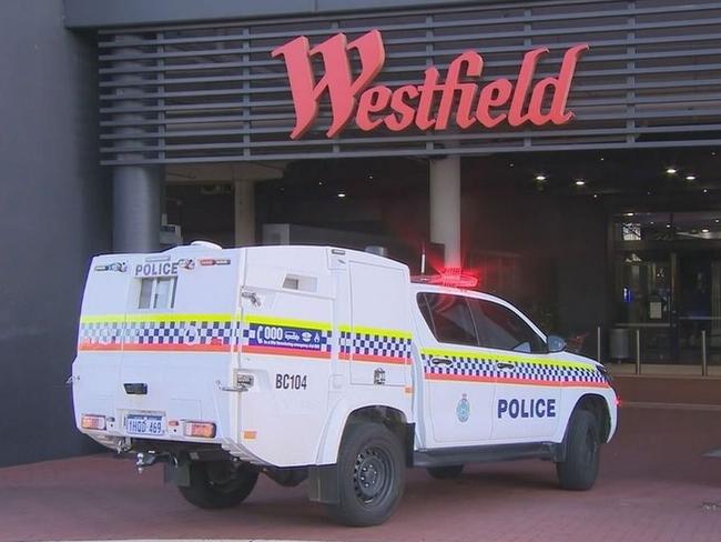 A Westfield in Perth was put into lockdown on Friday. Picture: 9News