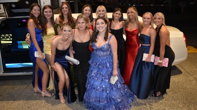 Chloe D, Ruby B, Madison C, Gabrielle J, Sophie K, Abbie N, Lucy S, Priya S, Sofia S, Milla V and Emmerson Y at the Siena Catholic College Yr 12 Benefit Ball (formal 2024).