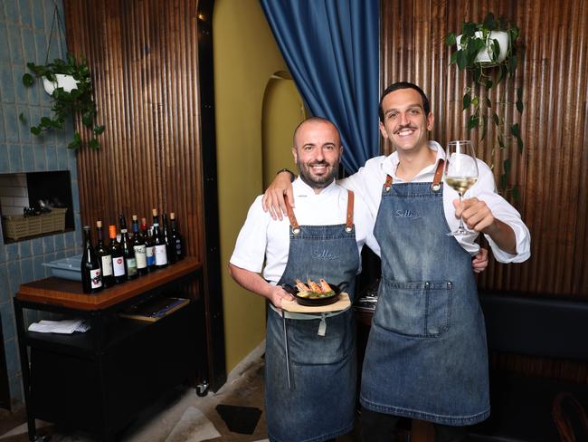 Waiter Emanuele Contegiacomo and Head Chef Salvatore Simula at Sella Vinoteca. Picture: Rohan Kelly