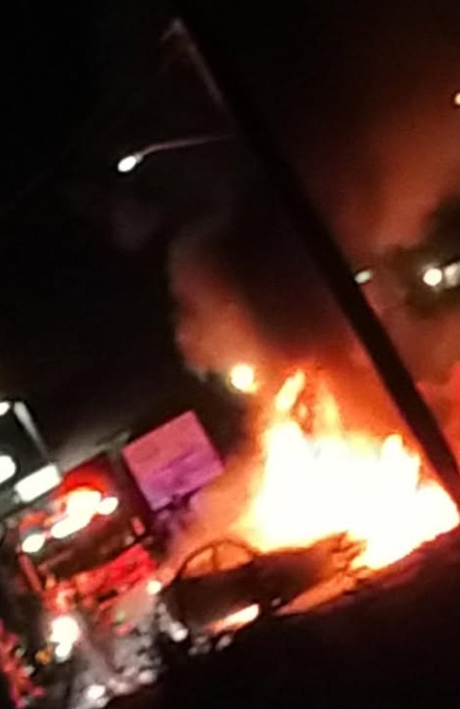 Mr Sinclair’s comments come as the South Burnett was in the grip of an apparent youth crime wave, including two cars being torched in the centre of Kingaroy on New Year’s Day. Picture: Facebook, Blake Wills.