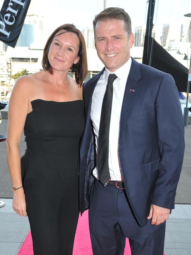 Cass and Karl at a gala dinner in 2014. Picture: Belinda Rolland