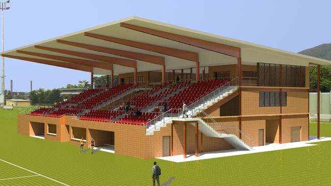 An artist’s impression of the multi-use sporting complex at Tully Showgrounds, released by the Cassowary Coast Regional Council in 2018.