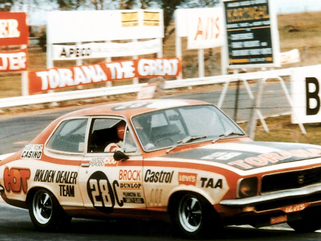 Driver Peter Brock in Holden Dealer Team Torana XU-1 on his way to winning Bathurst 1000 in 1973. Picture: Supplied