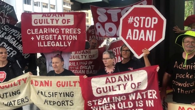 RAW: Anti-Adani protesters outside Brisbane court