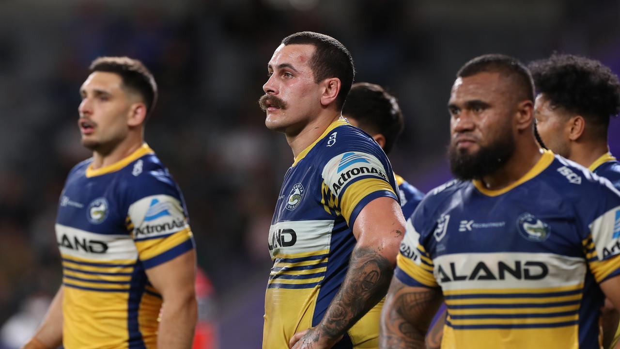 The Eels looks on after conceding a try