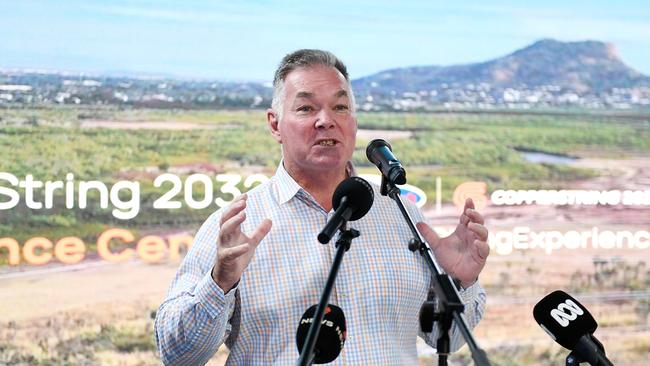 Minister for Resources and Critical Minerals Scott Stewart at the official opening of the CopperString Experience Centre in Townsville last month. Picture: Shae Beplate