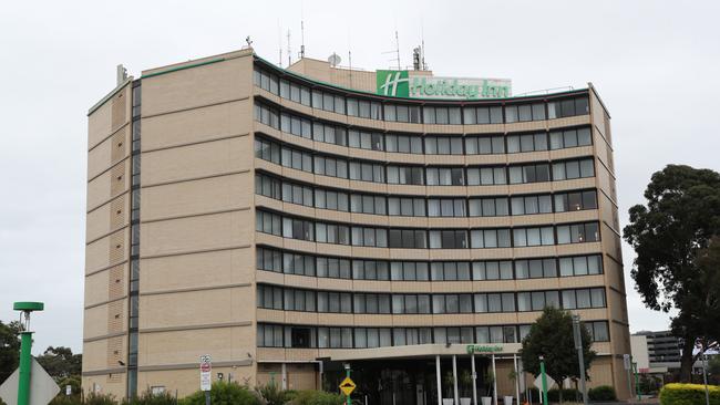 A female authorised officer was working at the Holiday Inn at Melbourne Airport and tested positive for COVID-19 late on Sunday. Picture: David Crosling