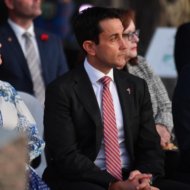 Anzac Day 2025. Dawn service Anzac Park Townsville. Premier David Crisafulli. Picture: Evan Morgan