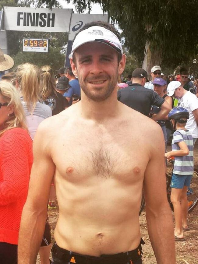 Marathon runner Eddie Frenchman after completing the Victor Harbour Olympic distance triathlon in 2015. Picture: Instagram