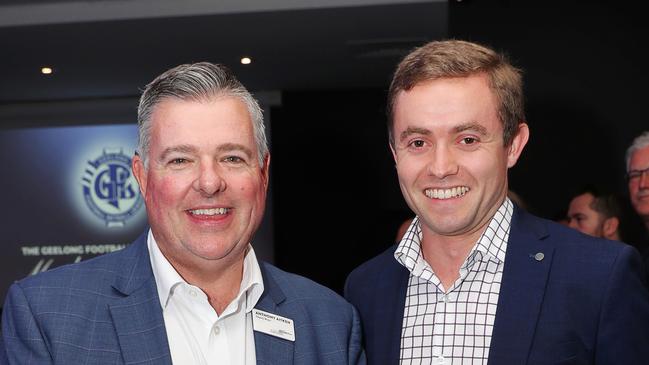 Ed Wilson, with Cr Anthony Aitken, stepped down as AFL Barwon region manager in March. Picture: Alan Barber