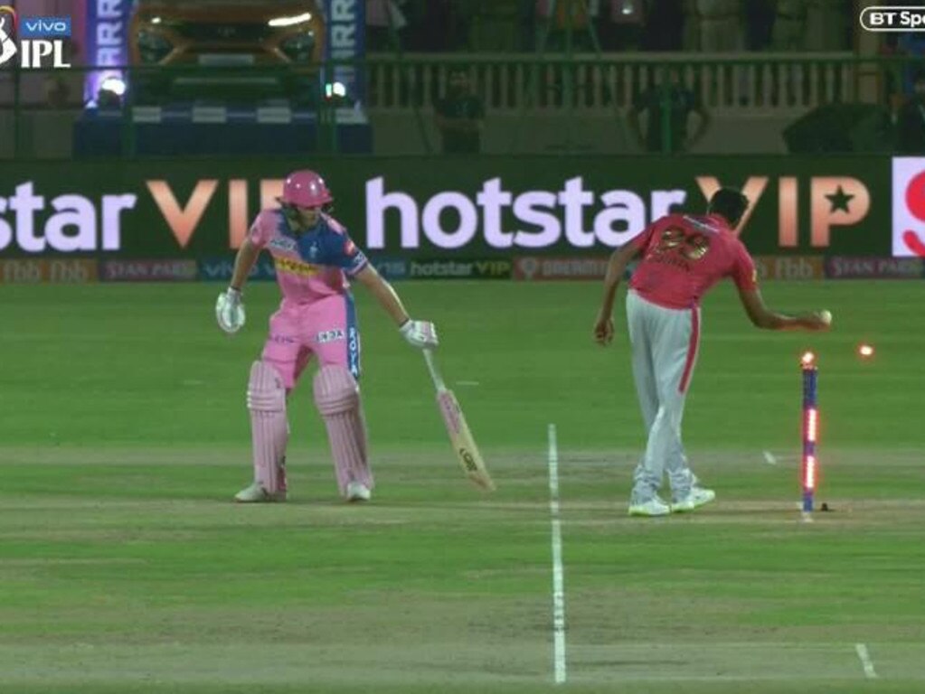 Ravi Ashwin left Jos Buttler furious after a 'Mankad' run out during the IPL