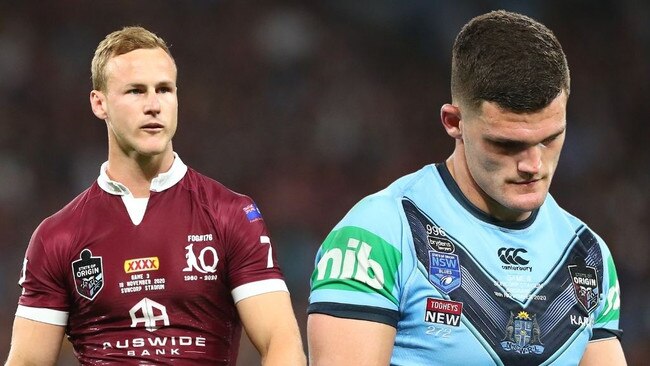 The tale of two Origin halves: Daly Cherry-Evans and Nathan Cleary.