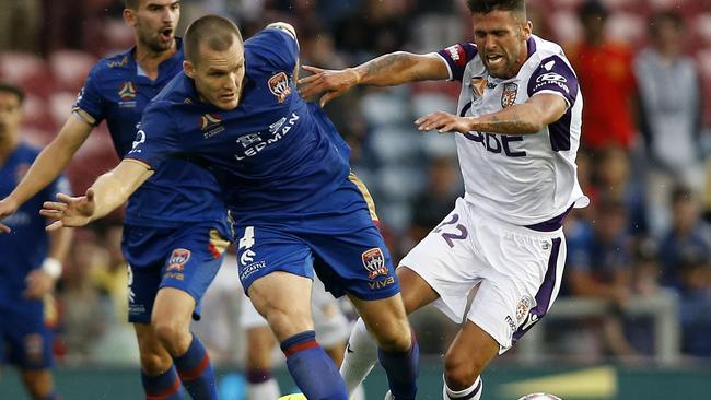 Newcastle Jets captain Nigel Boogaard is eager to help prolong the Mariners’ poor start to the  season. Picture: AAP