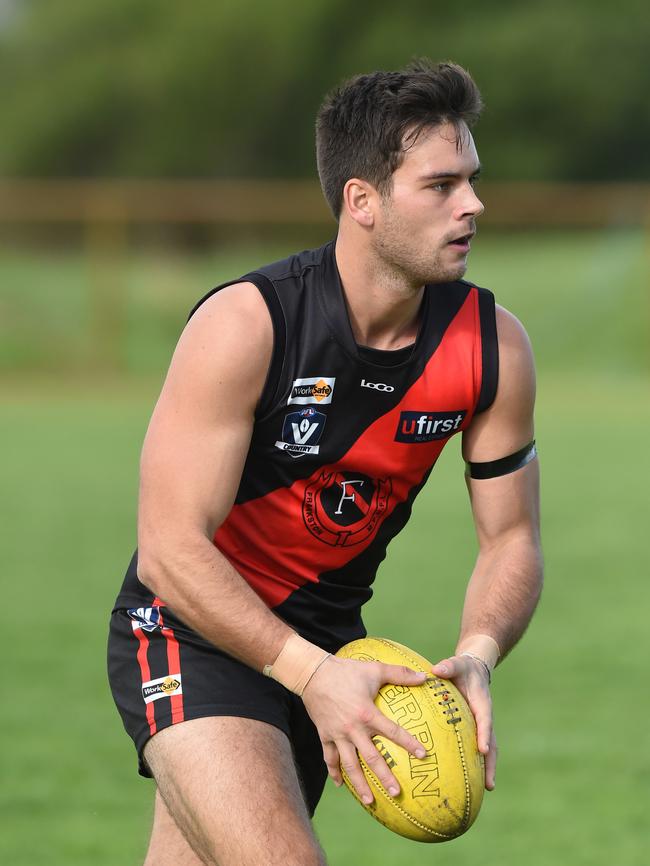 Sam Fox in action for the Frankston Bombers. Picture: Chris Eastman