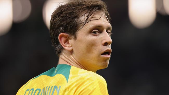 AL WAKRAH, QATAR - FEBRUARY 02: Craig Goodwin of Australia reacts during the AFC Asian Cup quarter final match between Australia and South Korea at Al Janoub Stadium on February 02, 2024 in Al Wakrah, Qatar. (Photo by Lintao Zhang/Getty Images)