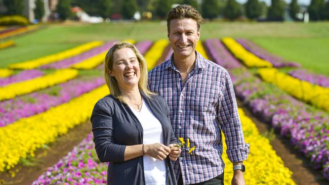 Rachael and Paul Tesselaar are hosting Kabloom Festival of Flowers this month on their Silvan property. Picture: Dannika Bonser