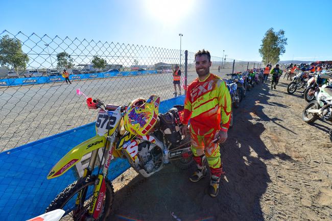 Todd Sadler couldn't wipe the smile off his face after finishing the 2019 Tatts Finke Desert Race. Pic: MATT HENDERSON