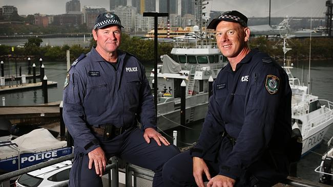 Sergeant Tony Hogg and Senior Constable Matt Gray are two of the four Marine Area Command officers nominated for a Pride of Australia medals. Picture: Toby Zerna