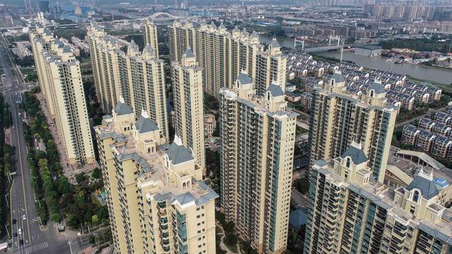 A housing complex by Chinese property developer Evergrande in Huaian in China’s eastern Jiangsu province. Picture: AFP