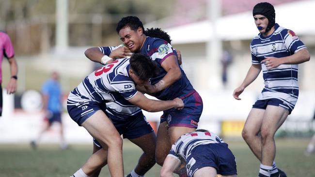 David Leota from Ipswich SHS in their game against St MaryÃ&#149;s in the Langer Cup, Brisbane 9th August 2023. (Image/Josh Woning)