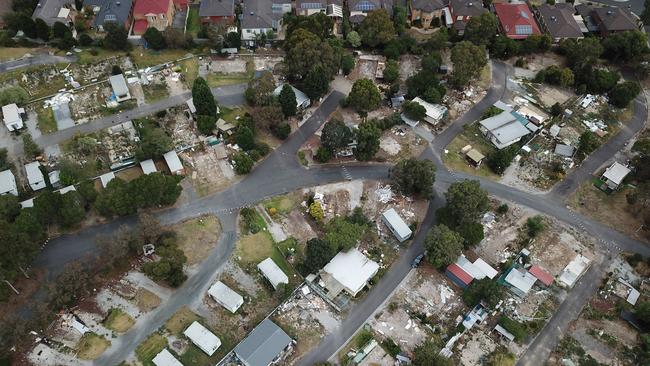 An aerial view of the park that is set for a major transformation once townhouses are built. Picture: Alex Coppel.