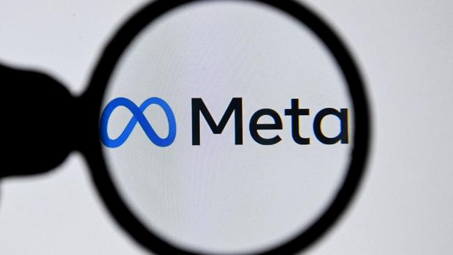 The Meta logo on a laptop screen. Picture: AFP