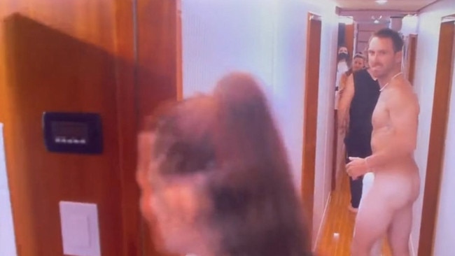 Luke got out of bed naked and slammed the door on the camera crew.