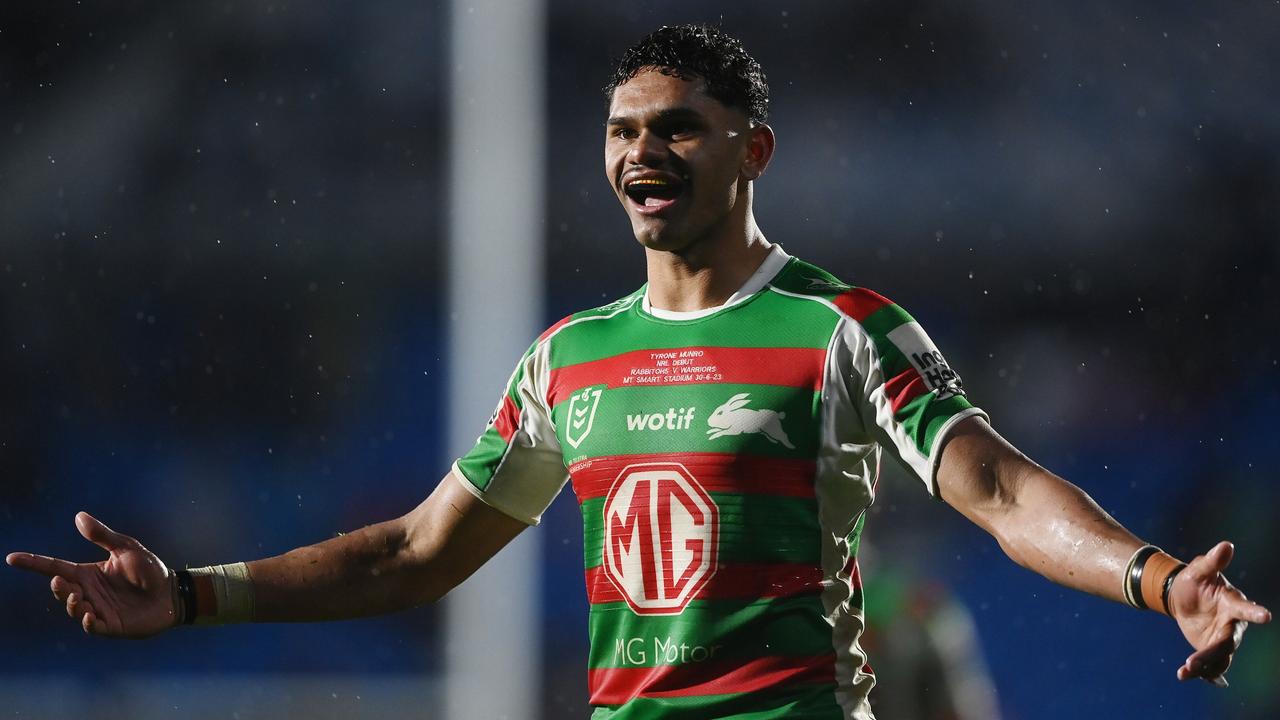 Tyrone Munro was brilliant on debut for the Rabbitohs. Picture: Getty