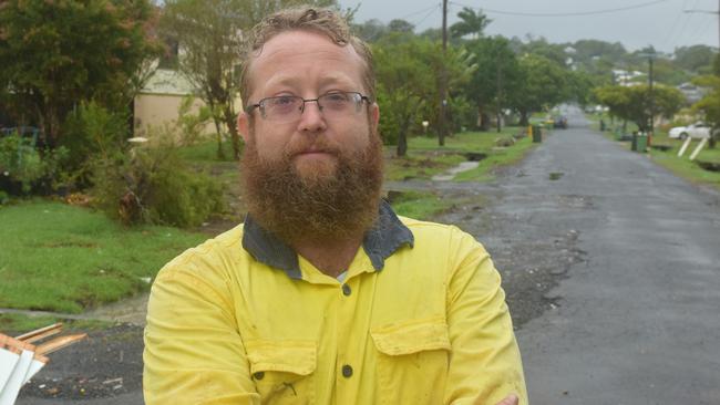 Tristan Jones said he will not be staying in Lismore and will try and move up the hill after the second major flood in five weeks. Picture: Nicholas Rupolo