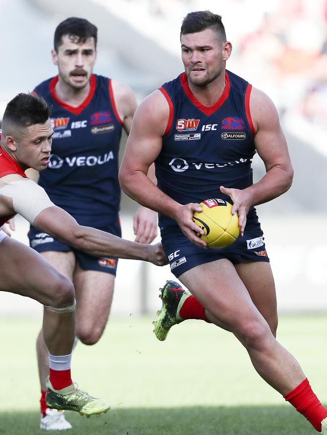 Norwood’s Mitch Grigg during the SANFL grand final where he won the Jack Oatey Medal in a losing team. Picture Sarah Reed