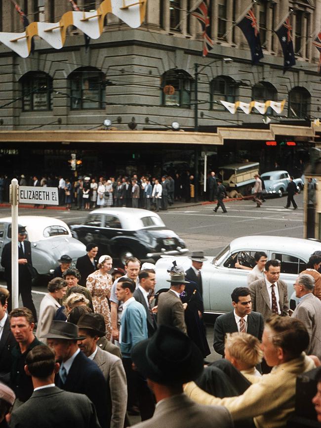 Melbourne’s streets bustled during the Olympic Games. Picture: Albert Fowler