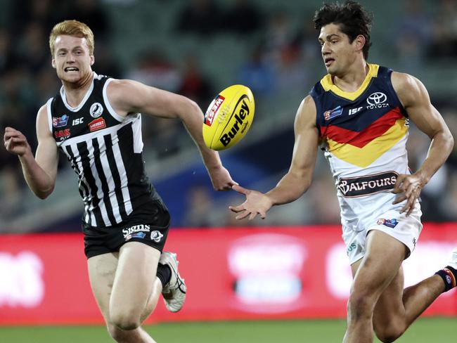 SANFL - QUALIFYING FINAL - Port Adelaide Magpies v Adelaide Crows  at Adelaide Oval. Shane McAdam and Willem Drew Picture SARAH REED