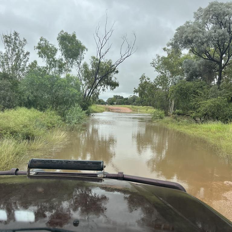 The flooded western end of the Bowen Developmental Road on January 15, 2023. Picture: Contributed