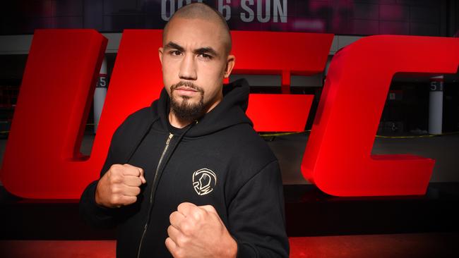 UFC headliner Robert Whittaker says he won’t trash talk his opponents. Picture: Tony Gough