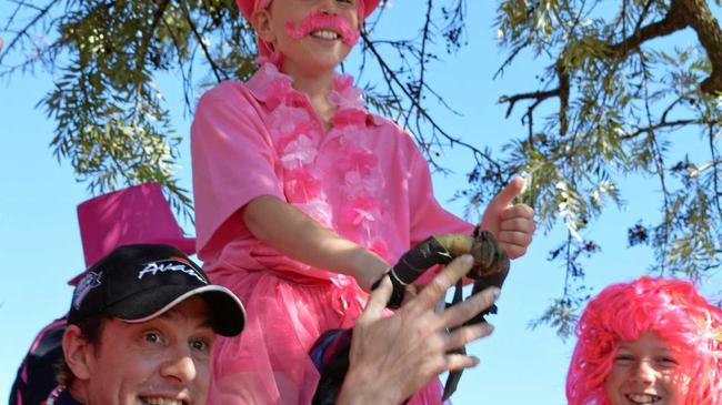 James Bourke learns about cancer and unicycling from Samuel Johnson. Picture: Bianca Hrovat