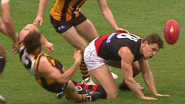 When Lloydy’s elbow met Brad Sewell’s face.