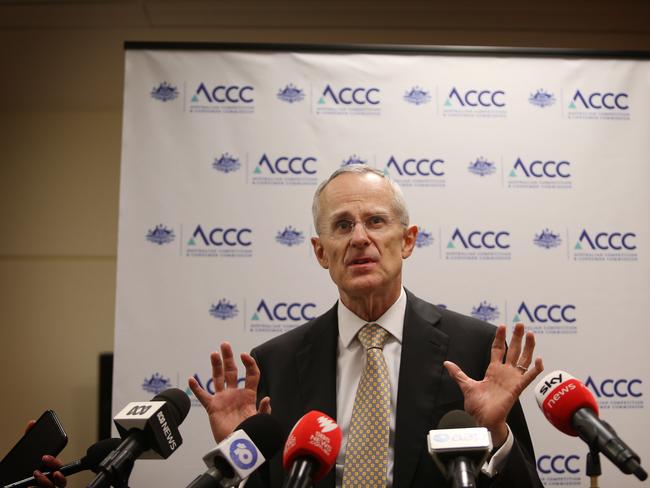 Chair of the ACCC Rod Sims holds a press conference to on court action against Google. John Feder/The Australian.