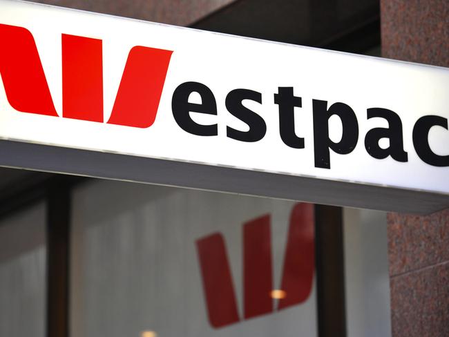 The logo of Westpac is displayed outside a bank branch in Sydney on Thursday, March 8, 2012. (AAP Image/Joel Carrett) NO ARCHIVING
